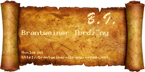 Brantweiner Ibrány névjegykártya